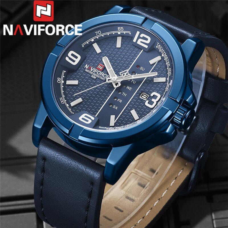 NAVIFORCE NF9177 Watch for men Top Luxury Series Day Date Function Analogue Quartz-BE/W/BE