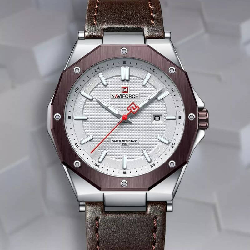 NAVIFORCE 9200L Fashion Casual Simple Quartz Leather Watch-S/W/D.BN