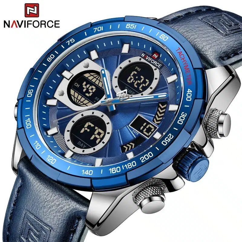 Overfly 9197L Naviforce Analog-Digital Dual Time Chronograph Watch