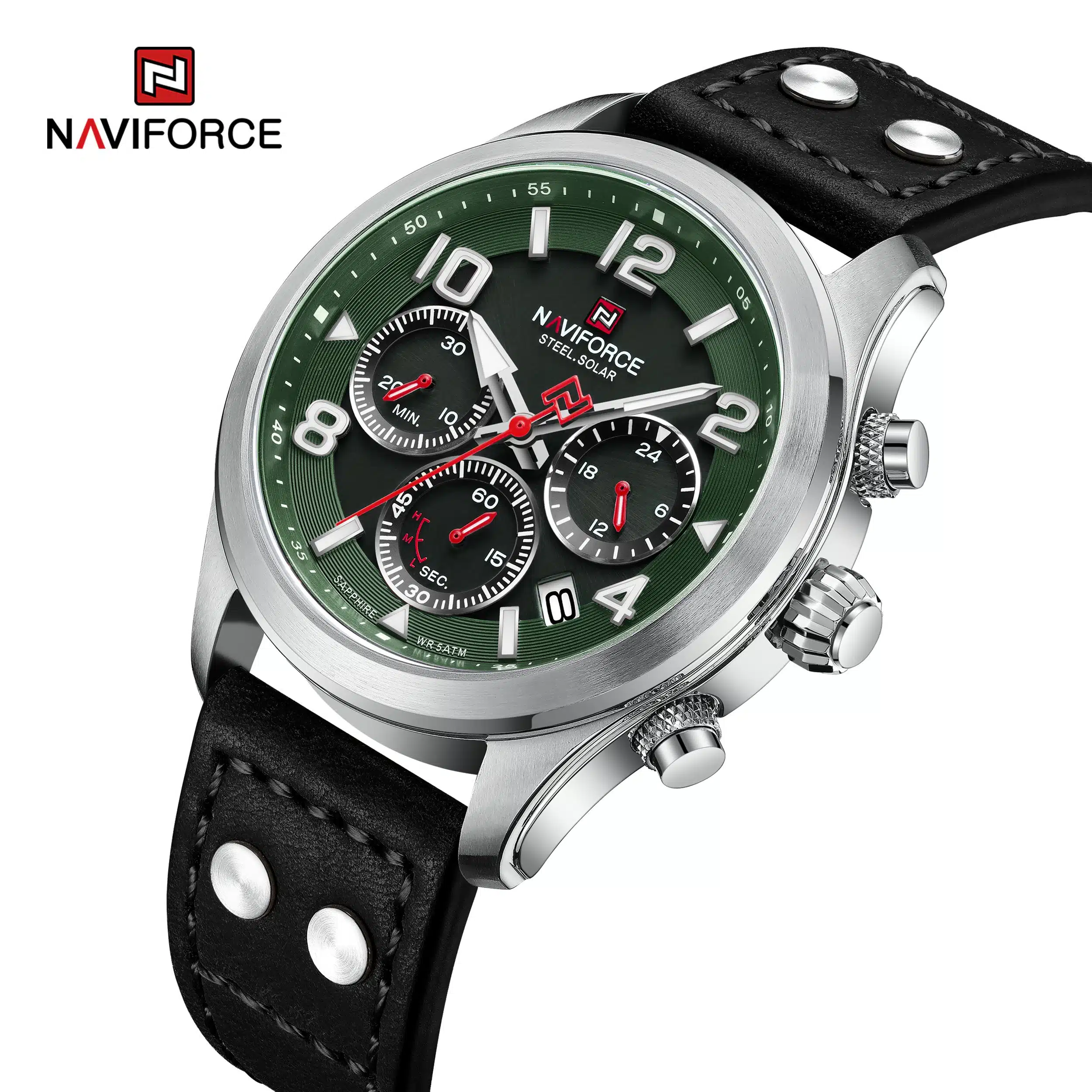 Naviforce NFS1006 Solar Watch ( New Arrival)-Silver/Green/Black