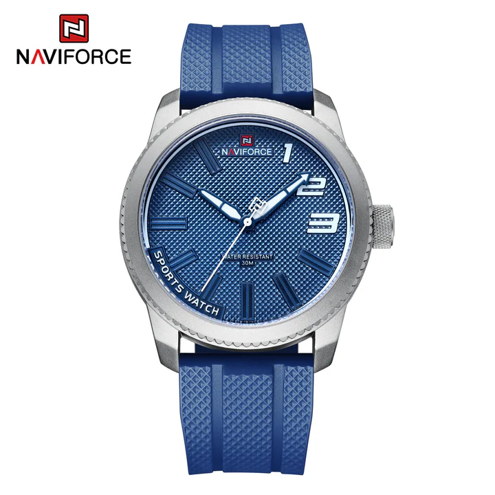 NAVIFORCE NF9202T Silicone Band Sport Waterproof Watches for Men Casual Quartz Wristwatch-S/W/BE