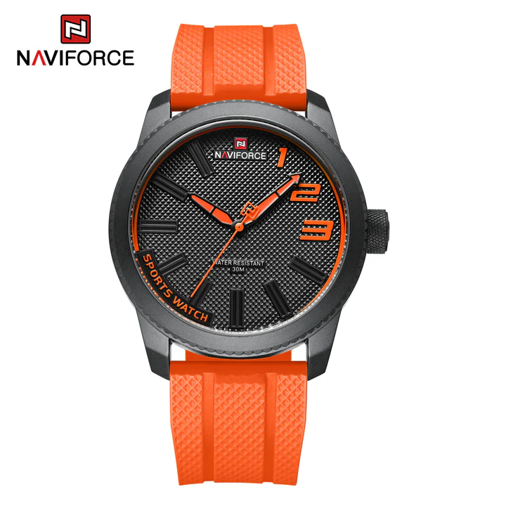 NAVIFORCE NF9202T Silicone Band Sport Waterproof Watches for Men Casual Quartz Wristwatch-B/O/O