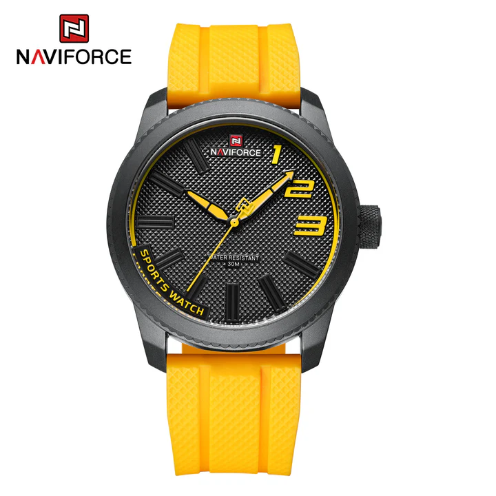 NAVIFORCE NF9202T Silicone Band Sport Waterproof Watches for Men Casual Quartz Wristwatch-B/Y/Y