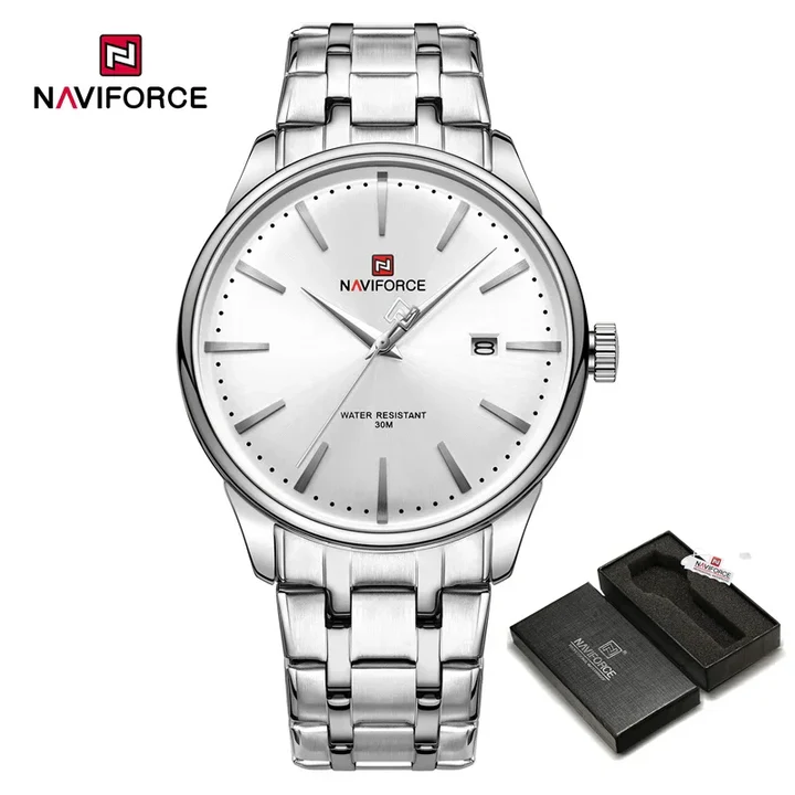 NAVIFORCE NF9230Fashion New Quartz Stainless Steel Strap Business Luxury Waterproof Men’s Wristwatches-S/W/S