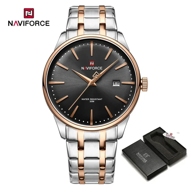 NAVIFORCE NF9230Fashion New Quartz Stainless Steel Strap Business Luxury Waterproof Men’s Wristwatches-S/B/RG