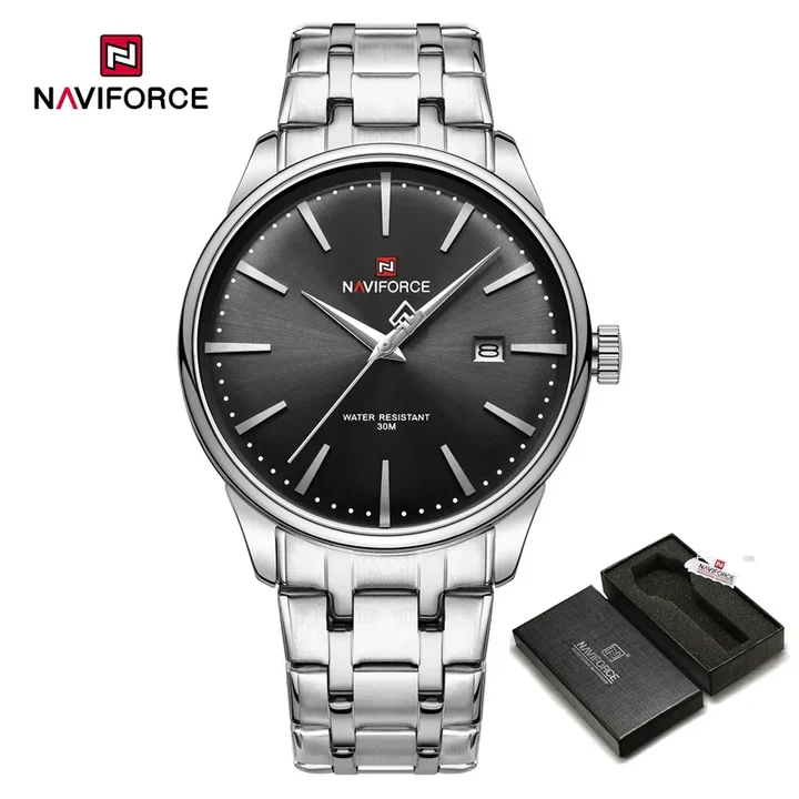 NAVIFORCE NF9230Fashion New Quartz Stainless Steel Strap Business Luxury Waterproof Men’s Wristwatches-S/B/S