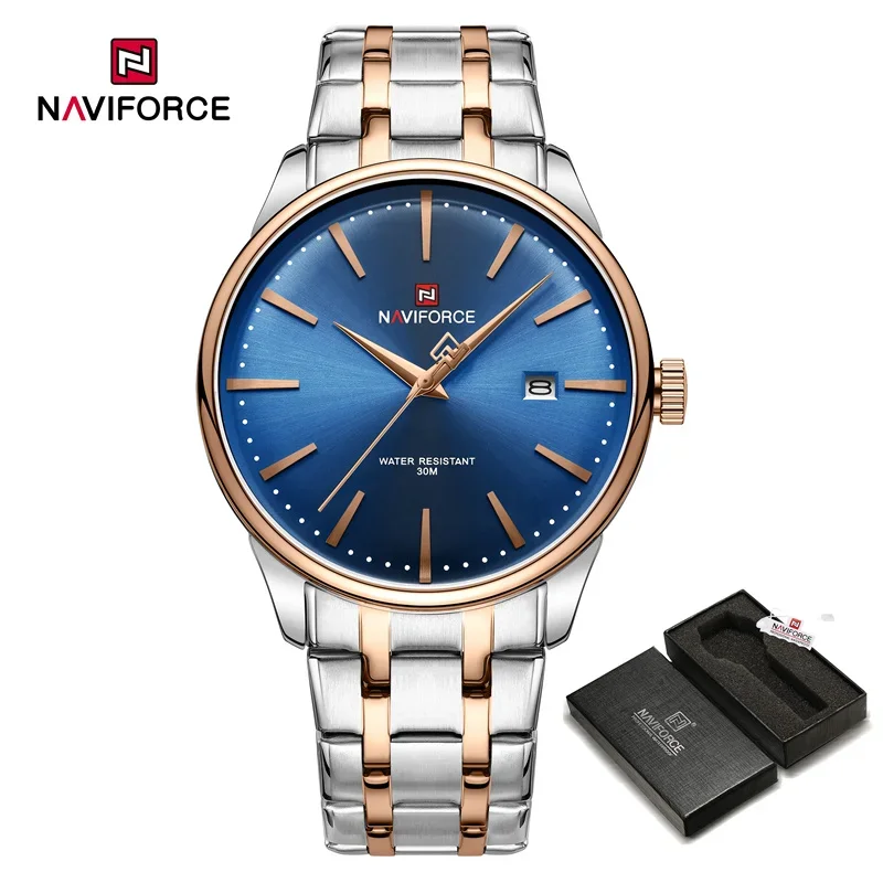 NAVIFORCE NF9230Fashion New Quartz Stainless Steel Strap Business Luxury Waterproof Men’s Wristwatches-S/BE/RG