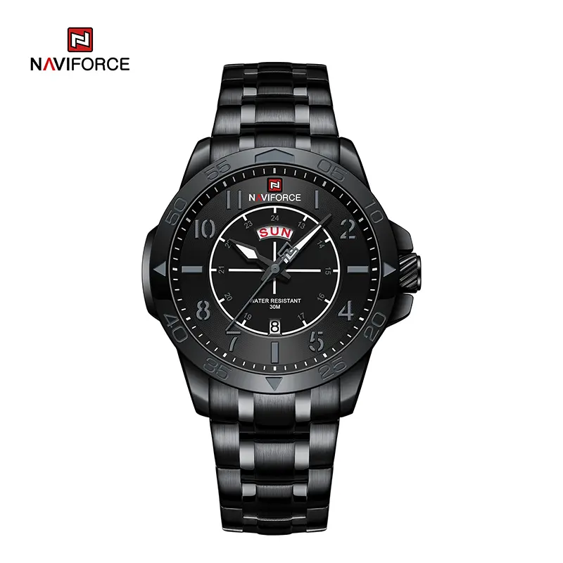 NAVIFORCE NF9204S Brand New Fashion Stainless Steel Strap Waterproof Quartz Sport Watches-B/GY/B