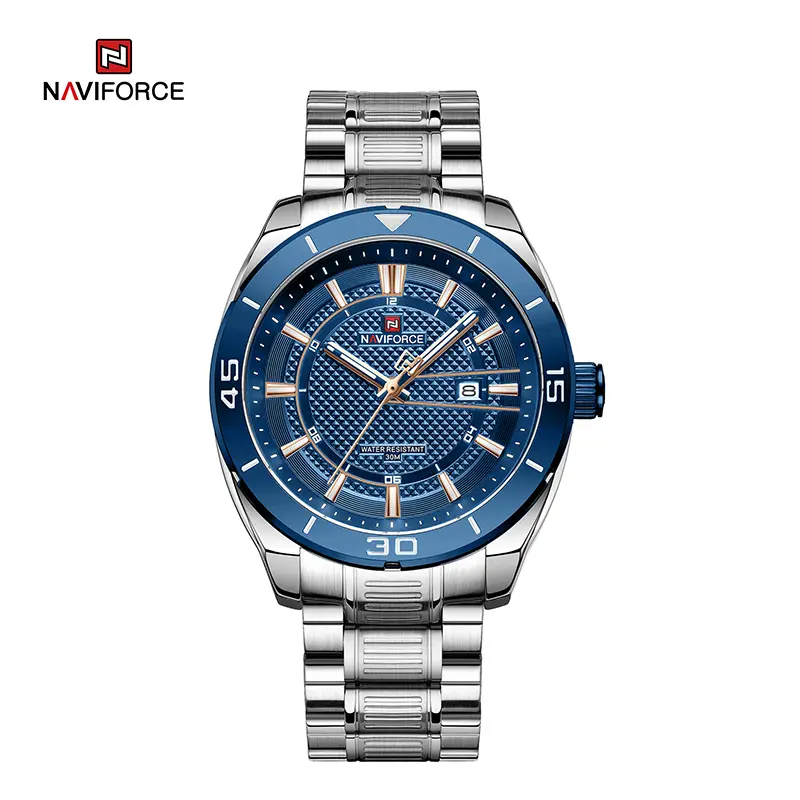 NAVIFORCE NF9210 Top Brand Luxury Sports Military Quartz Watches Waterproof Steel Strap Water Men Watch-S/BE