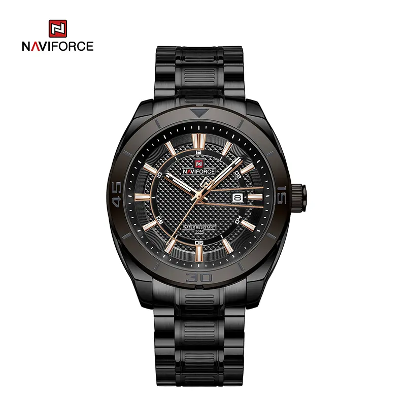 NAVIFORCE NF9210 Top Brand Luxury Sports Military Quartz Watches Waterproof Steel Strap Water Men Watch-B/B