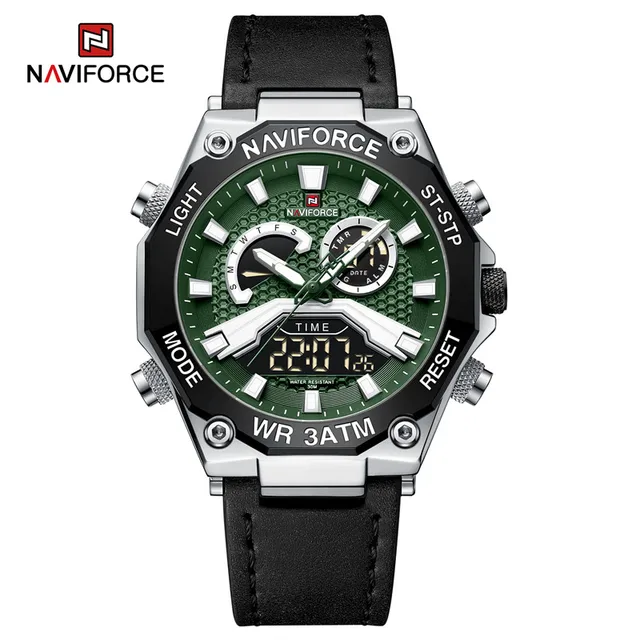 NaviForce NF-9220 Dual Time Latest Edition Wrist Watch -S/GN/B
