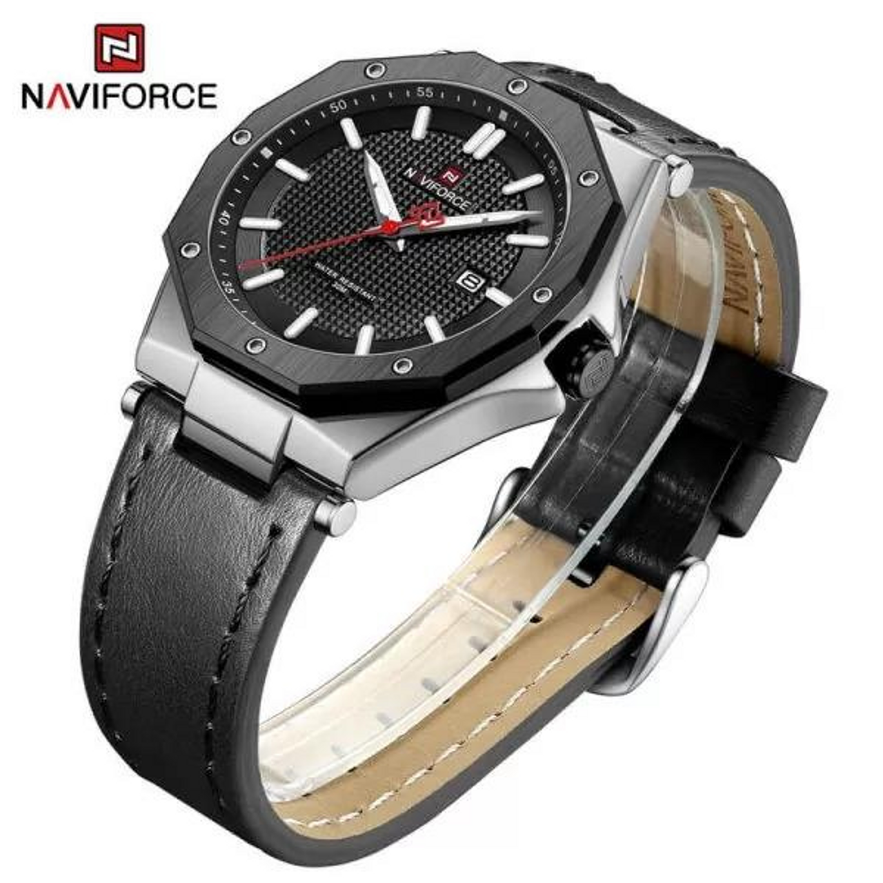 NAVIFORCE 9200L Fashion Casual Simple Quartz Leather Watch-S/B/B