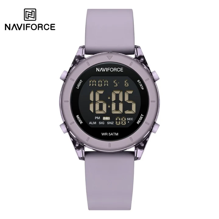 Naviforce NF7108 Fashion Design Digital Silicone Strap 5ATM Sport Gift Wristwatch for Youth-PE/PE