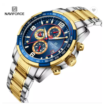 NAVIFORCE 8020S Stainless Steel Waterproof Luminous Watch-G/BE