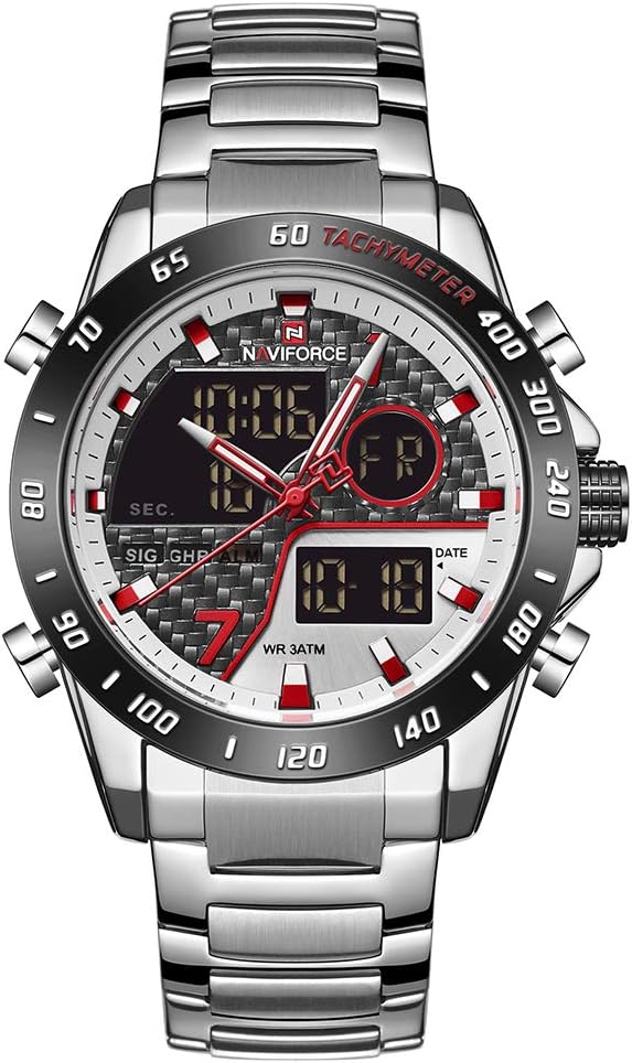 NAVIFORCE NF9171 Dual Movement Digital Analog Function Quartz Watch-S/W/S