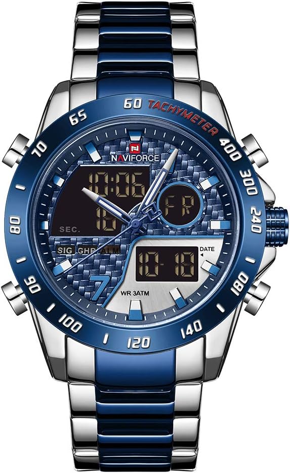 NAVIFORCE NF9171 Dual Movement Digital Analog Function Quartz Watch-S/BE/BE