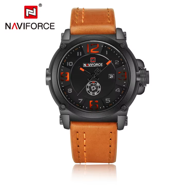 NAVIFORCE NF9099 Day/ Date Function Casual Quartz Watch For Men-B/O/L.BN