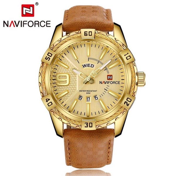 NAVIFORCE 9117L BRG Men Watches Fashion Quartz Wrist Watch-G/G