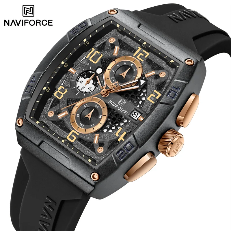 Naviforce NF8052 Precision Square Watch-B/RG/B
