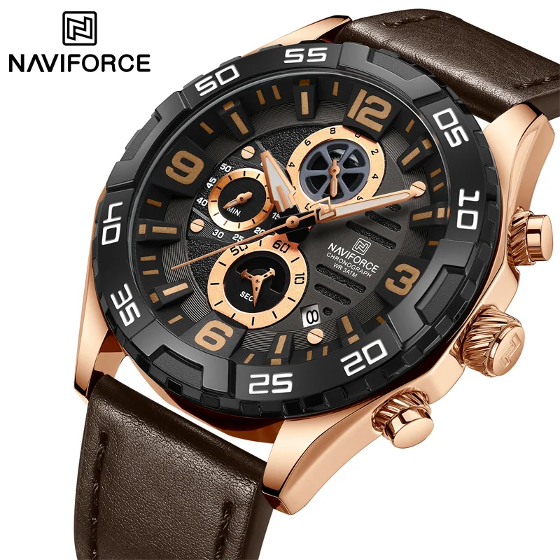 Naviforce NF-8043 ChronoGlide Watch-RG/B/D.BN