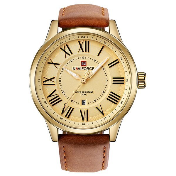 NAVIFORCE Nf9126 Date Function Analog Watch For Men-G/G/BN