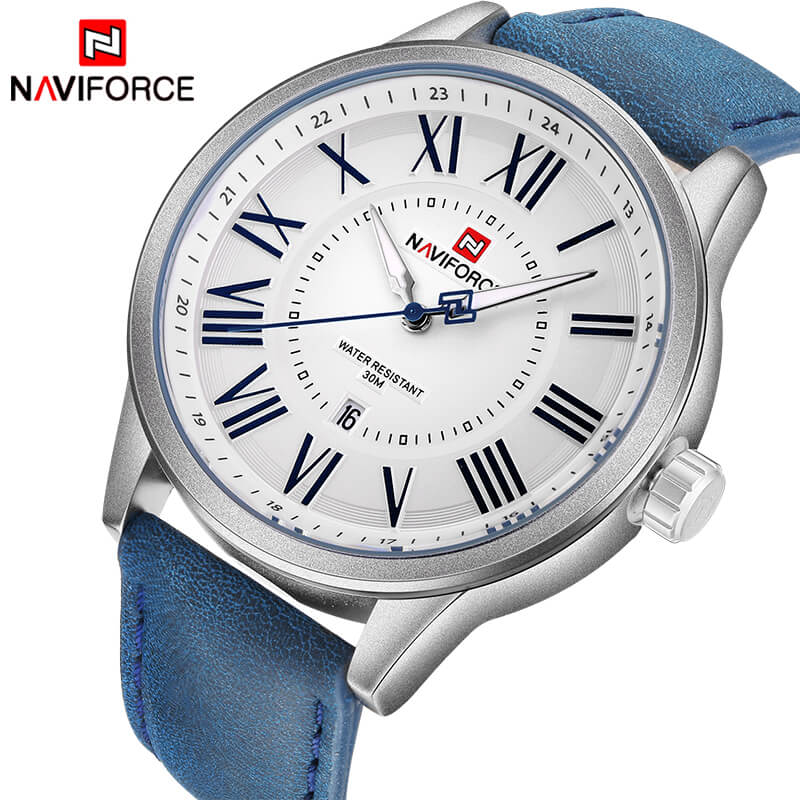 NAVIFORCE Nf9126 Date Function Analog Watch For Men-S/W/BE
