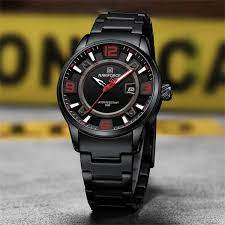 NAVIFORCE 8044 Casual Sport Military Waterproof Stainless Steel Quartz Men Wristwatch-B/R/B