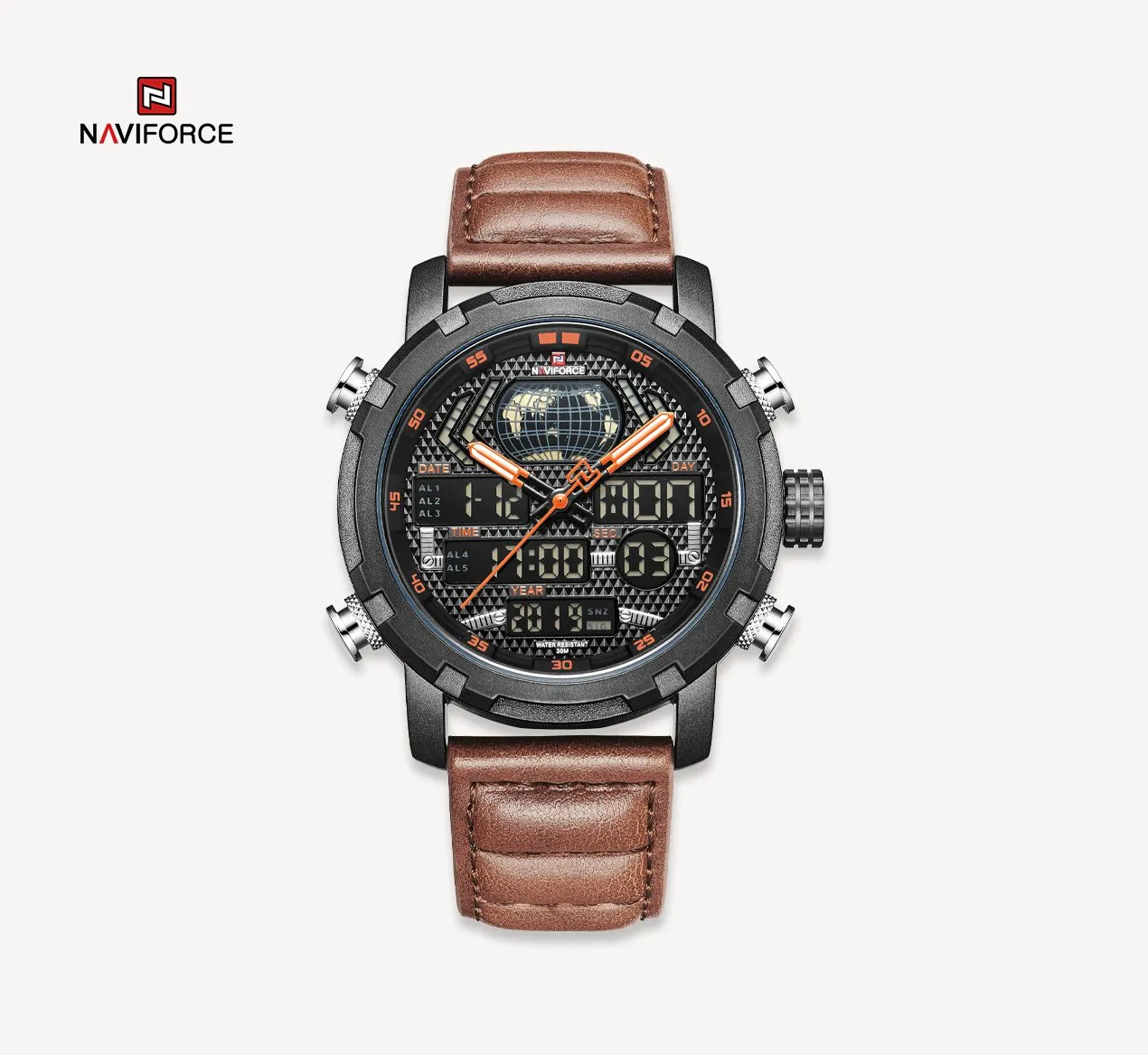 NAVIFORCE Nf9160 Double Time Digital Analog Watch –B/O/L.BE