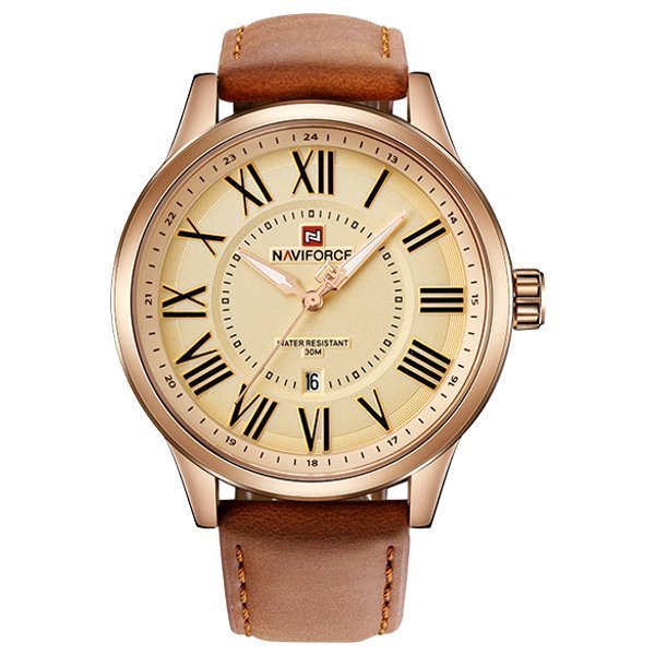 NAVIFORCE Nf9126 Date Function Analog Watch For Men-RG/RG/BN