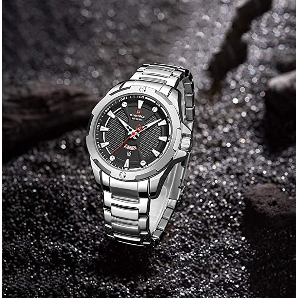 NAVIFORCE NF9161 Mens Stainless Steel Waterproof Watch-S/B