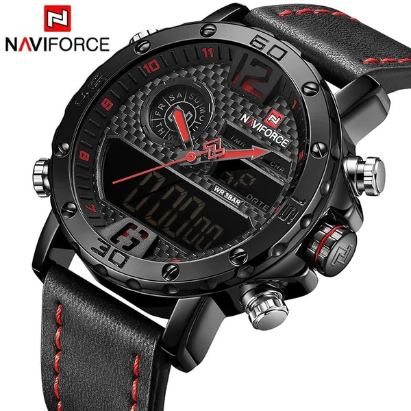 Naviforce NF9134 Quartz Fashion Watch Men Watch-B/R/B