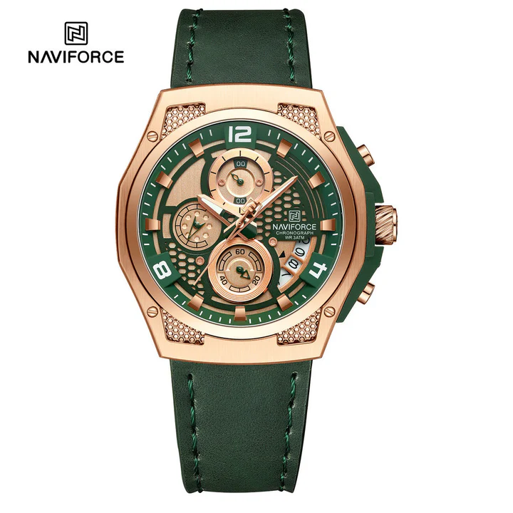 NAVIFORCE NF 8051L Sport Chronograph Wristwatch-RG/GN/GN